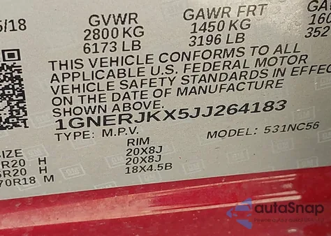 2018 Chevrolet Traverse Rs z USA, uszkodzony, nr VIN 1GNERJKX5JJ264183